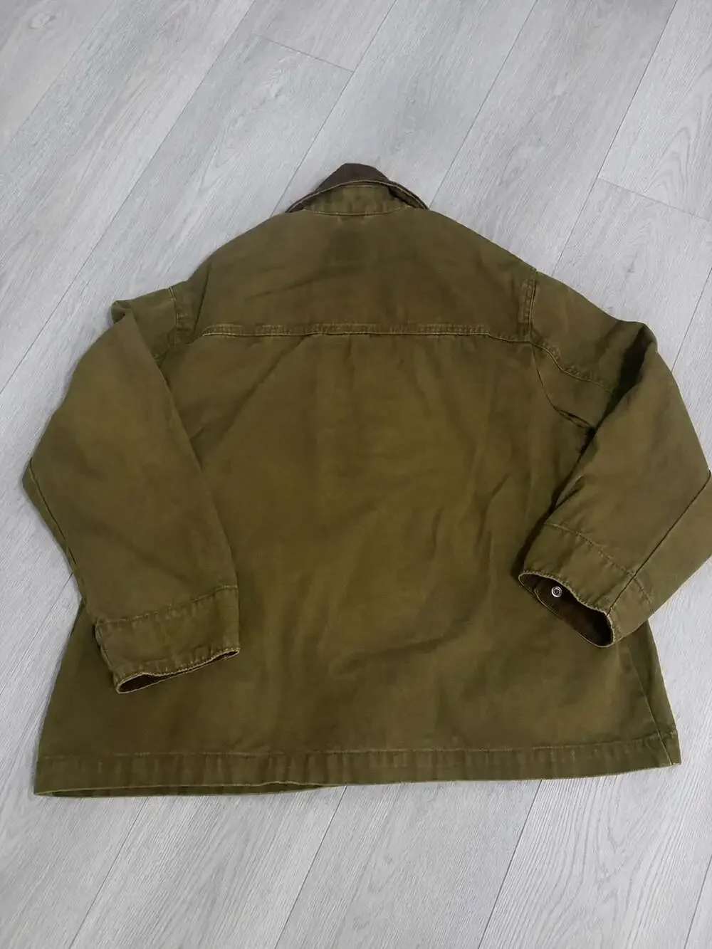 Gap Olive Green Canvas Barn Jacket with Corduroy Collar Size M